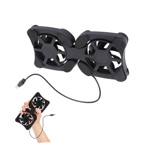 Portable Laptop Cooling Pad with Dual USB Fans, Foldable Black Notebook Cooler Stand for Office and Travel, Lightweight Computer Cooler Fan Pad for Gaming and Work