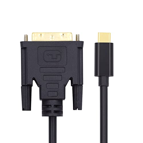 CY Type-C Video Cable USB 3.1 USB-C to DVI Support 1080p 60hz Cable 1.8m for Monitor Laptop HDTV - color: Black USBC to DVI 1080P