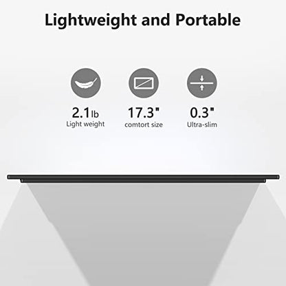 ForHelp 17.3" Portable Monitor 1080P FHD 144Hz Narrow Edge Laptop Monitor USB C HDMI Gaming Computer IPS HDR Screen, Travel Monitor for PC Mac Phone Xbox PS5 Switch Laptop w/Smart Cover & Speakers - style: 17.3"1080p