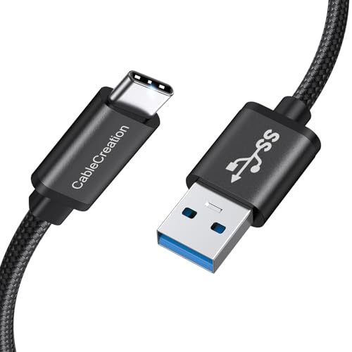CableCreation USB3.2 USB-C Data Cable 10Gbps 1.6FT, Android Auto USB C Cord | Braided Android Auto Gen 2 USB A to Type C Cord 3.1A Fast Charging for Samsung Galaxy S24/S23/S22/S21 Pixel 9,Braided Black - color: Braided Black, size: 1.6FT/0.5m