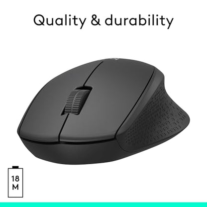 Logitech M330 Silent Wireless Mouse, 2.4GHz with USB Receiver, Optical Tracking, Quiet & Lightweight, Long Battery Life, for PC, Mac, Laptop, Chromebook - Black - color: Black