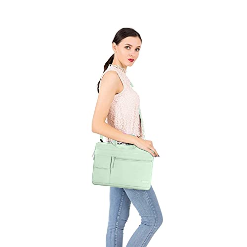 MOSISO Laptop Shoulder Bag Compatible with MacBook Pro 16 inch M5 M4 M3 M2 M1 2026-2019/Pro 15 A1398, HP Acer Dell Lenovo ASUS Notebook,Polyester Flapover Briefcase Sleeve Case, Honeydew Green - color: Honeydew Green, size: 16 inch