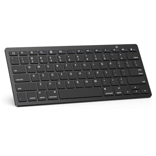 OMOTON Bluetooth Keyboard Compatible with iPad A16 11th 10th Generation, iPad 10.2 (9th/8th/7th), iPad Pro 13/12.9/11 inch, iPad Air/Mini, iPhone and More iOS Devices, Black - color: Black