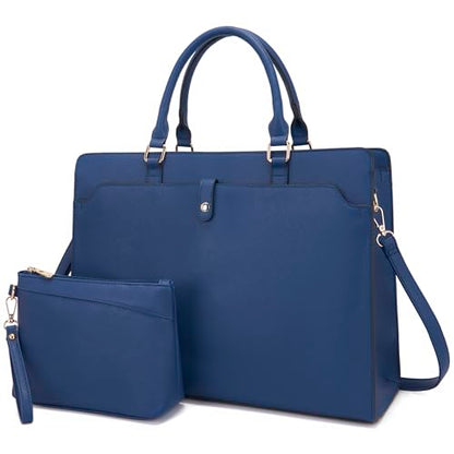 YZAOLL 15.6 Inch Laptop Bag for Women Work Tote Briefcase for Teacher Purse - color: Darkblue