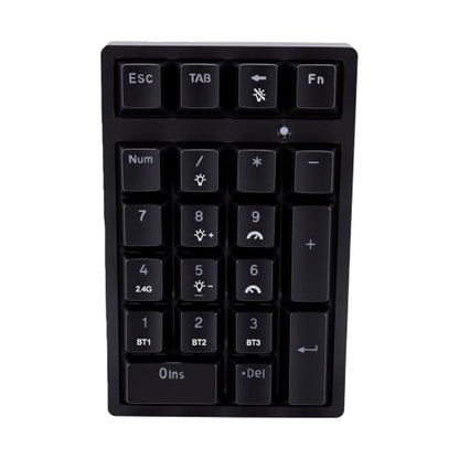Zunate Mechanical Numeric Keypad, Wireless Bluetooth RGB Backlit, 21 Keys 3 Mode 2.4G USB Type C, Wired Numeric Number Pad for Cashier Accounting Data Entry Laptop Desktop