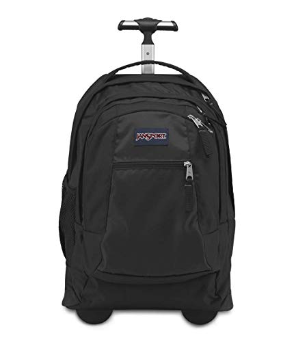 JanSport Driver 8 Rolling Backpack - Wheeled Travel Bag with 15-Inch Laptop Sleeve, One Size, Black - color: Black