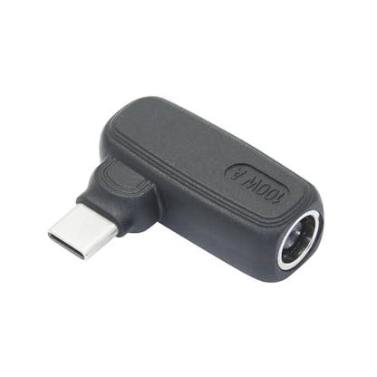 90 Degree 100W DC 7.9mm x 0.9mm Power Adapter, Input 15 - 20.5V, PD Chip | Right Angle DC 7909 Female to USB Type C Male PD Plug, Built in PD Intelligent Chip Quick Identification V/A, for USB C Port - style: DC 7909 Female to USB Type c Male - 100W
