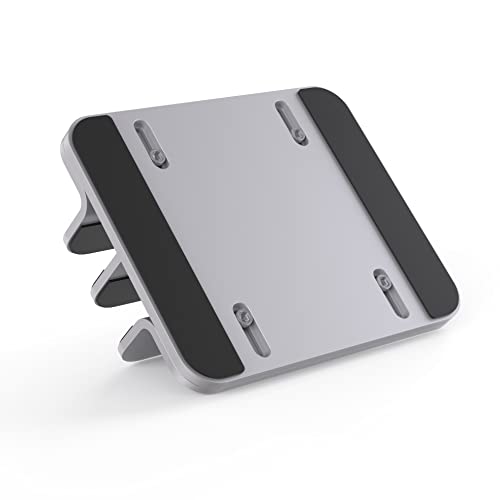 Double Aluminum Laptop Vertical Stand Organizer, Sturdy Notebook Computer Holder Stand Compatible with New Liquid Retina XDR Apple MacBook Air/Pro/Neo, Mac mini, Apple TV & iPad Pro - Silver - color: Silver