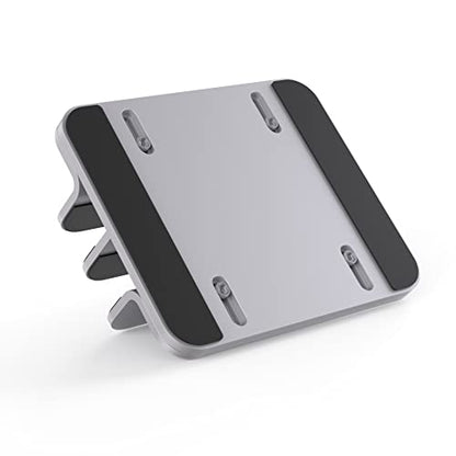 Double Aluminum Laptop Vertical Stand Organizer, Sturdy Notebook Computer Holder Stand Compatible with New Liquid Retina XDR Apple MacBook Air/Pro/Neo, Mac mini, Apple TV & iPad Pro - Silver - color: Silver