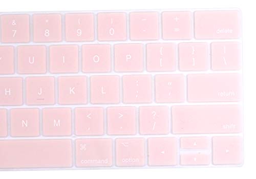 Soft Silicone English Language Keyboard Cover Skin Compatible with MacBook Pro 13 inch and 15 inch with Touch Bar Models: A2159 / A1989 / A1990 / A1706/ A1707 - Release 2019 2018 2017 2016- Light Pink - color: English Language, Light Pink, size: Compatibl