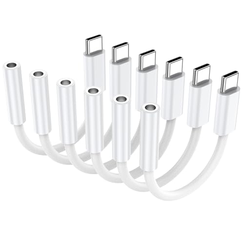 6 Pack USB C to 3.5mm Audio Headphone Adapter, USB C to Aux Audio Dongle Cable Cord Compatible with iPhone 17/16/15, iPad Pro, Samsung Galaxy S25 S24 S23 Ultra, Pixel 10/9/8 - size: 6 Pack