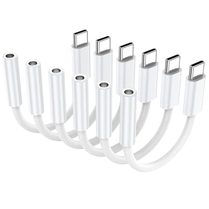 6 Pack USB C to 3.5mm Audio Headphone Adapter, USB C to Aux Audio Dongle Cable Cord Compatible with iPhone 17/16/15, iPad Pro, Samsung Galaxy S25 S24 S23 Ultra, Pixel 10/9/8 - size: 6 Pack