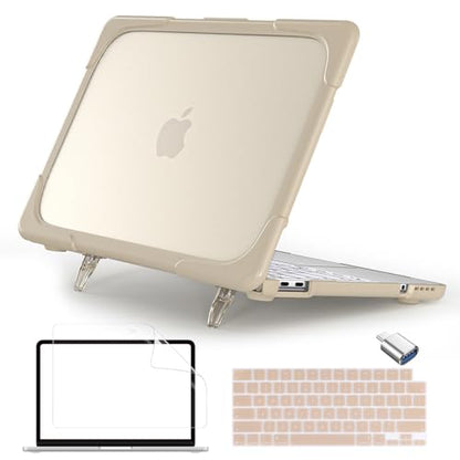 Batianda Heavy Duty Case for MacBook Neo 13 Inch 2026, Rock Gray | Fits Model A3404 A18 Pro Chip, Ergonomic Foldable Stand Holds 22lbs, TPU Bumper, Matte Translucent Shockproof Hard Shell - color: Rock Gray