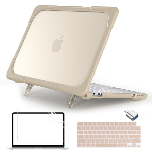 Batianda Heavy Duty Case for MacBook Neo 13 Inch 2026, Rock Gray | Fits Model A3404 A18 Pro Chip, Ergonomic Foldable Stand Holds 22lbs, TPU Bumper, Matte Translucent Shockproof Hard Shell - color: Rock Gray