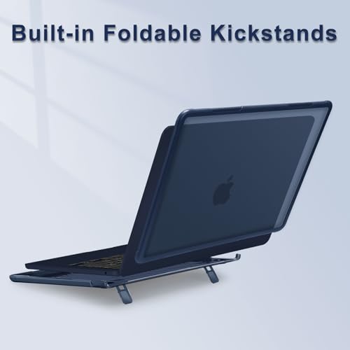 MOSISO Compatible with MacBook Air 13 inch Case M5 M4 M3 M2, Midnight | 4 in 1 Kit Anti-Crack Hard Shell with Kickstand for MacBook Air 13.6 inch Case 2026-2022 A3449 A3240 A3113 A2681 - color: Midnight