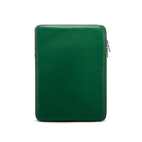 Kinmac 360° Protective Vertical Laptop Sleeve Case Cover Bag (Green Leaves PU, 12.5 inch-13.3 inch) - color: Green Leaves PU, size: 12.5 inch-13.3 inch