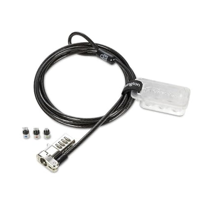 Kensington Universal 3-in-1 Combination Laptop Lock, Computer Security Locking Cable - Resettable Version (K62316WW), Black - size: Universal Fit 3-in-1 combo