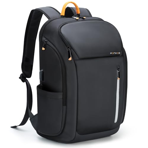 18 Inch Laptop Backpack for Men Black | usiness Travel Anti-Theft Backpack with USB Charging Port, Water Resistant Computer Bag for Work College Weekender - color: A-black, size: 18 Inch
