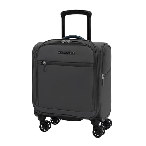 Verage Underseat Carry On Luggage with Wheels,14-Inch Compact Underseat | Personal Item Bag,Airline Approved, Laptop Compartment, USB Charging Port - color: Grey, size: 14-Inch Compact Underseat