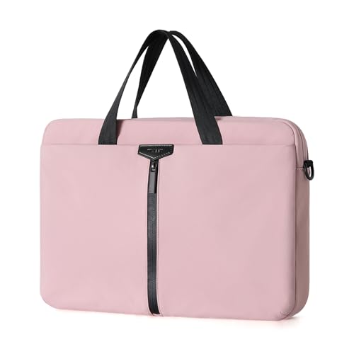 Timeet 17.3 Inch Laptop Bag for Men Women, Lightweight & Water-Resistant Computer Bag Laptop Briefcase with Shoulder Strap - color: Dusty Pink