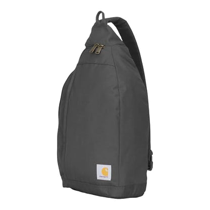 Carhartt Durable Sling Bag, Crossbody Backpack with Side Release Buckle, Tablet Sleeve and Adjustable Strap, Gravel, 10L - color: Gravel