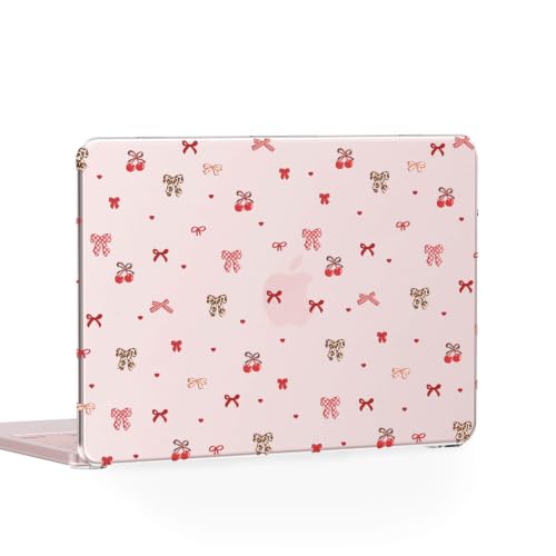 Feams for MacBook Neo 13 Inch Case 2026 A3404, Stylish Protective Clear Case Hard Shell Transparent Cover for MacBook Neo 13 Inch 2026 (A18 Pro Chip) with Keyboard Cover, Cute Cherry Bow - color: Cute Cherry Bow