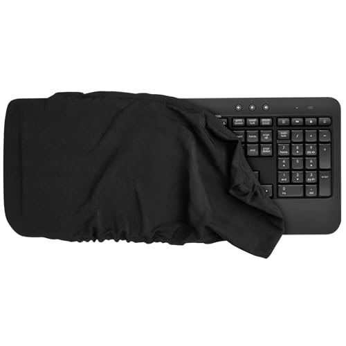 Keyboard Dust Cover for Full-Size Mechanical Gaming Keyboards | Stretch Fabric Anti-Dust Keyboard Sleeve, Fits 17.9" x 6.3" to 20.5" x 8.7" Standard Keyboards, Black, Size L - size: L