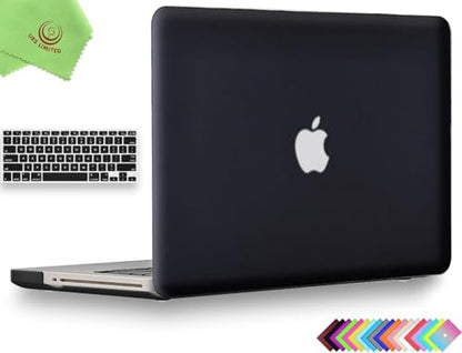 UESWILL 2in1 Smooth Soft Touch Matte Hard Shell Case with Silicone Keyboard Cover Compatible with MacBook Pro 13 inch with CD-ROM (Non-Retina) (Model A1278) + Microfibre Cleaning Cloth, Black - color: Black, size: MacBook Pro 13" (CD-ROM)