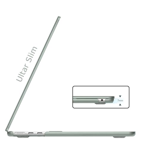 B BELK Compatible with MacBook Air 13.6 inch Case M5 2026 2025 2024 2023 2022 M4 M3 M2 A3449 A3240 A3113 A2681 Liquid Retina Display, Plastic Hard Shell +Keyboard Cover+Screen Protector, Antique Green - color: Antique Green