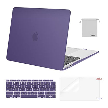 MOSISO Compatible with MacBook Air 13 inch Case M1 2021 2020 2019 2018 | A2337 A2179 A1932, Protective Hard Shell&Keyboard Cover&Screen Film&Pouch for MacBook Air 13.3 inch Case, Imperial Purple - color: Imperial Purple