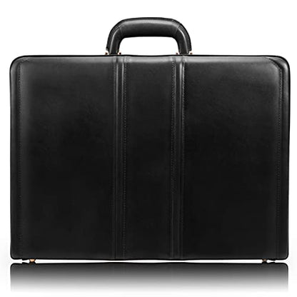 McKlein COUGHLIN, Leather 4.5" Expandable Laptop/Computer & Tablet Business Briefcase Attaché Bag, Men Women Laptop Briefcase, Laptop Compartment bag, Tablet Pocket bag, Business Bags, Travel Cases - color: Black