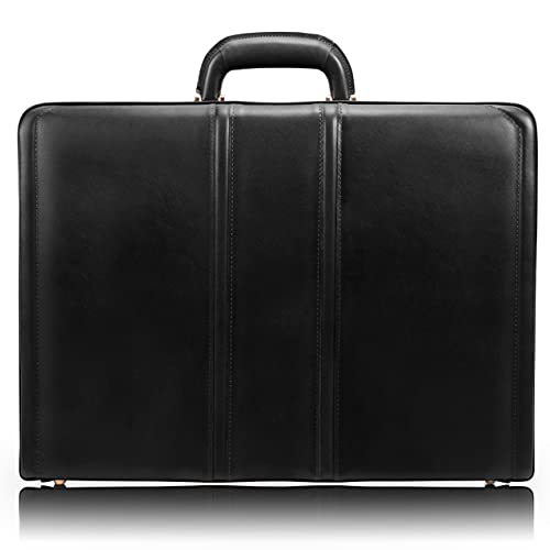 McKlein COUGHLIN, Leather 4.5" Expandable Laptop/Computer & Tablet Business Briefcase Attaché Bag, Men Women Laptop Briefcase, Laptop Compartment bag, Tablet Pocket bag, Business Bags, Travel Cases - color: Black