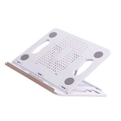360 Degree Rotation Portable Desktop Bracket Foldable Laptop Tablets Holder for Ergonomic Adjustable Stand Portable Stand - color: White