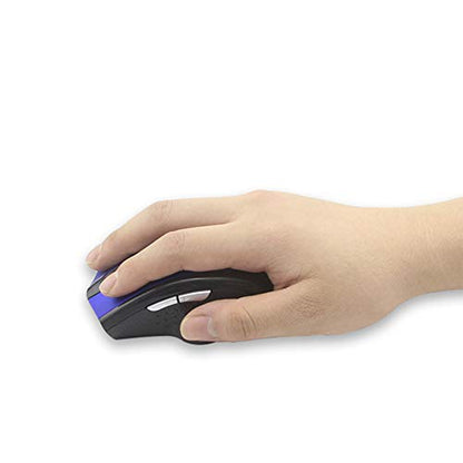 Bluetooth Wireless Mouse,Rechargeable Silent Mouse with Blue Light,1000 DPI 4 Buttons Mice for Notebook PC Laptop Computer Windows/Android Tablet/Microsoft/MacBook Pro (Blue)