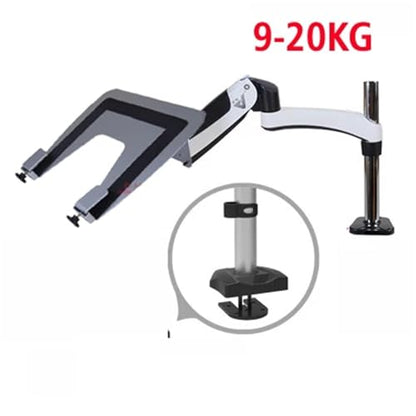 GST112T-LP20 Full Motion Aluminum Strong Gas Spring Dual Arm Laptop Desktop Mount Swivel Stand Grommet Hole Clamp Notebook Tray(Grommet Base) - color: Grommet base