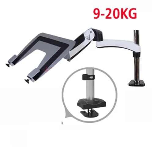 GST112T-LP20 Full Motion Aluminum Strong Gas Spring Dual Arm Laptop Desktop Mount Swivel Stand Grommet Hole Clamp Notebook Tray(Grommet Base) - color: Grommet base