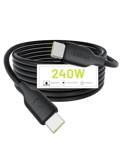 USB C to USB C Cable 6FT, Soft Silicone 240W Fast Charging Cable | Soft-Touch Finish, Tangle-Free Design, PD Fast Charging, for iPhone 17/16/15, Galaxy S26/S25, Earbuds, iPad, MacBook Air/Pro - color: C to C Silicone Black