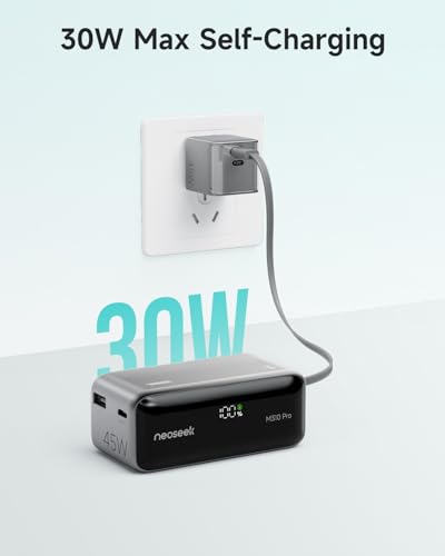 Ultra Mini 10000mAh 45W Portable Charger, Flight-Safe Compact Power Bank, Small & Lightweight Travel Battery Pack with 2.3 ft USB-C Retractable Cable for iPhone 17/16, iPad, Galaxy, Pixel
