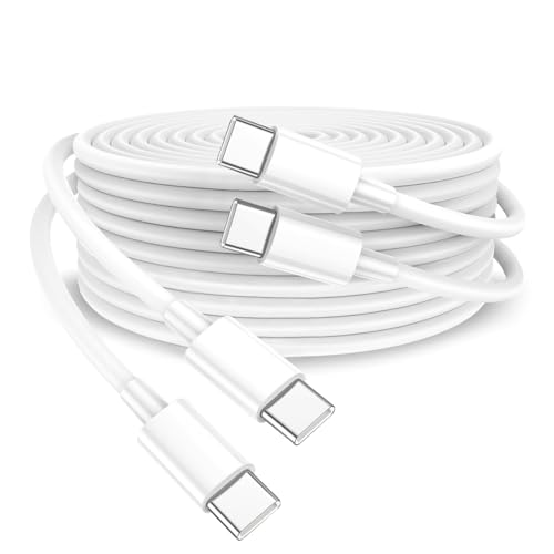 Durcord USB C to USB C Cable, 2 Pack 3ft 100W USB C Charger Type C to Type C Cable Fast Charging, USB C Cord Cable Phone Charger USB Type C Cable Cord Compatible with iPhone 15 Pro Plust Max - color: White, size: 3ft