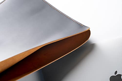 Leather Laptop Sleeve, Handmade Slim Case for MacBook Air 13" (M2) 2024, (M3) 2024 & 15 inch (M3) 2044 - color: New Black & Tobacco, size: 13"