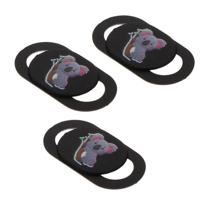 DOITOOL 3pcs Laptop Webcam Privacy Covers with Koala Pattern, Ultra-Thin Sliding Camera Lens Caps for Computers, Tablets, and Smartphones, Anti-Peeping Security Protectors