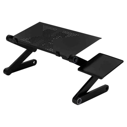 Portable Laptop Stand for Bed Lap Desk Lightweight Folding Bed Desk with Built-in Cooling Fans and Mouse Pad Tray 360-Degree Rotation Bed Table with Adjustable Height & Tilt for Bed, Table, Black