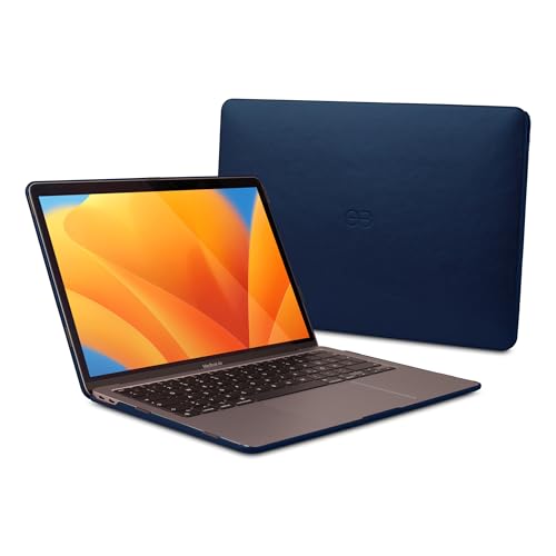 Dreem Euclid Hard Shell Laptop Cover for MacBook Air 15'' Case 2023-2026 – Premium Vegan Leather, Protective Dual-Shell Design, Slim Executive Professional Case with Port Access – [Royal] - color: Royal, size: MacBook Air 15'' Case 2023-2026