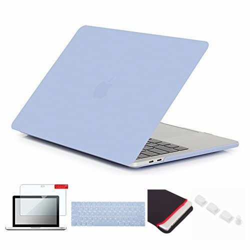 Se7enline Compatible with MacBook Pro 2016-2019 Cover Hard Case Compatible with MacBook Pro 13 A1706/A1989/A2159 with Touch Bar&Sleeve Bag&Keyboard Skin&Screen Protector&Dust Plug, Serenity Blue - color: Serenity Blue, size: 13 inch (2016-2019 Version)