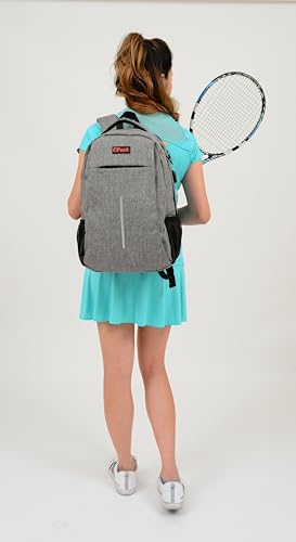 OPACK Laptop Backpack, Business Travel Bag with USB Charging Port, Water Resistant Anti-Theft Computer Backpack, 15.6 Inch, Gray, for Men, Women