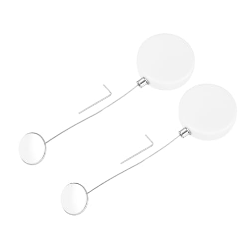 MECCANIXITY 3.3ft Retractable Cable Lock with Round Patch Remote Control Security Lock with Adjustable Cord Tether Anti Theft for Laptop, TV, 150 G, White, 2 Pack - color: White