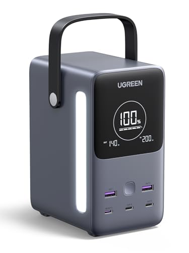 UGREEN 300W 48000mAh 300W 5-Port Power Bank for MacBook Pro & iPhone 17 Pro | Digital display, lighting & SOS mode. 153Wh 300W output. Perfect for laptop/phone