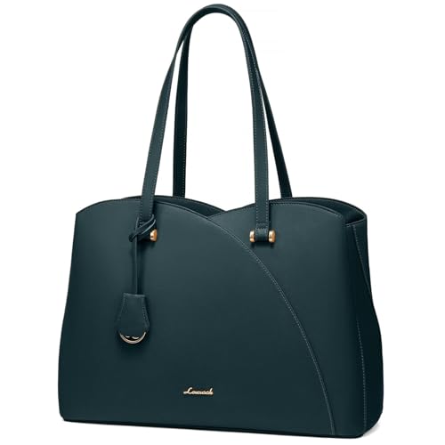 LOVEVOOK 17.3 Inch Laptop Bag for Women, Teacher Work Tote Bags Laptop Bag, Leather Computer Bag Large Purses Handbag Professional Briefcase, Teal - color: Teal, size: 17.3 Inch