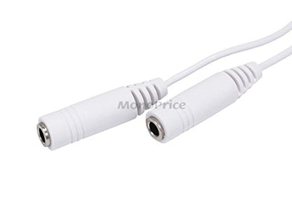 Monoprice 107116 Headphone Splitter with Separate Volume Controls, White