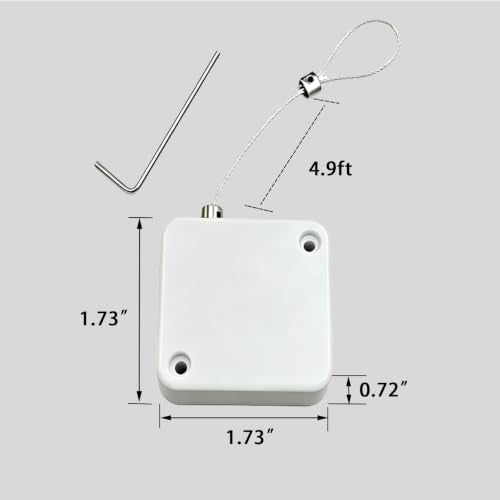 Retractable Cable Lock with Cable tie, to Prevent Loss of Various adapters and Security Locks During Meetings,Also for exhibits, Remote Controls and Harnesses (2, 4.9ft) - size: 4.9ft